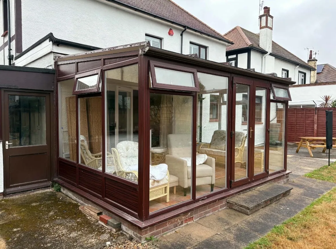 Before: original rosewood conservatory before the transformation