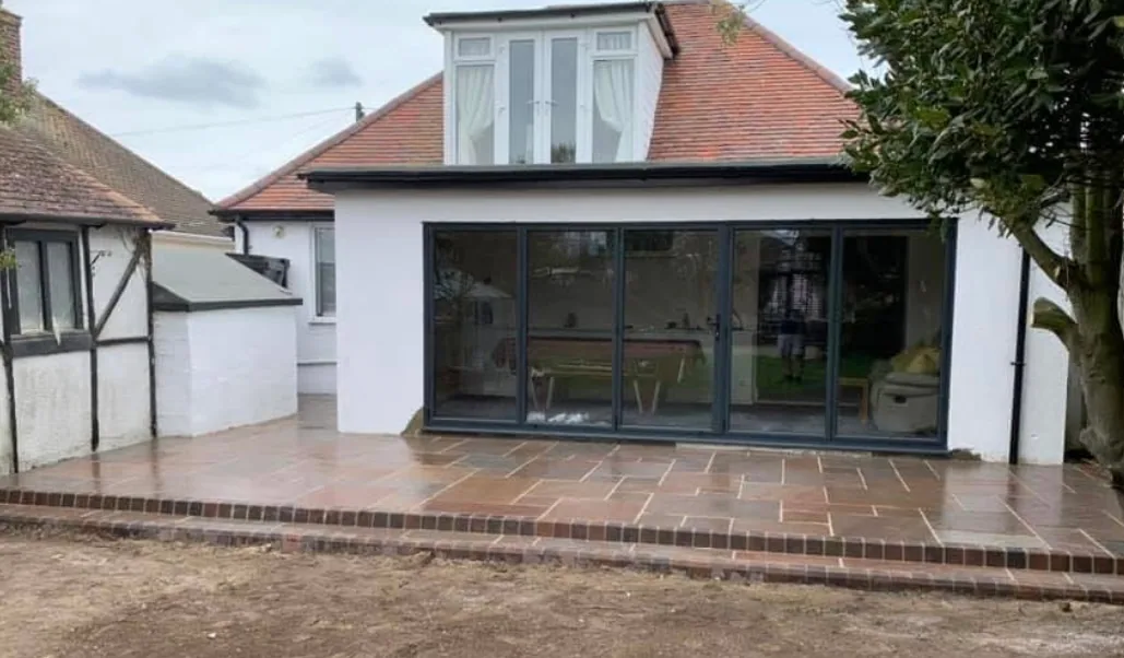 Completed rear patio transformation